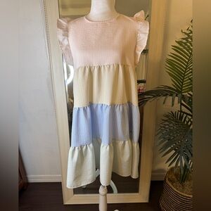 Seersucker Multicolored Dress